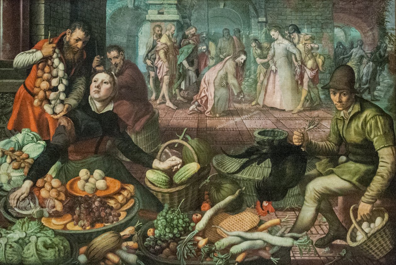 基督与女娼妓 作者 彼得·埃森（Pieter Aertsen）
