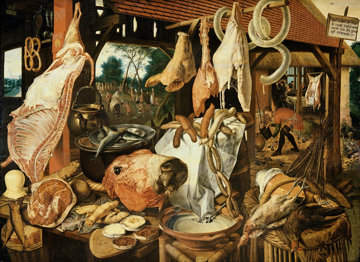 飞往埃及（肉类市场），1551年 作者 彼得·埃森（Pieter Aertsen）