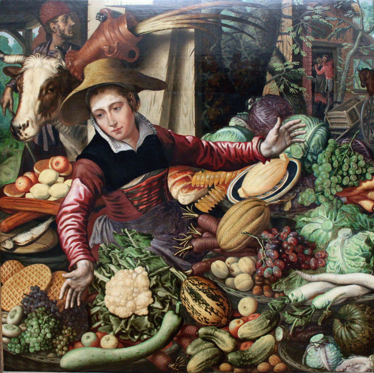德语：Marktfrau am Gemüsestand 菜摊上的市场妇女 作者 彼得·埃森（Pieter Aertsen）