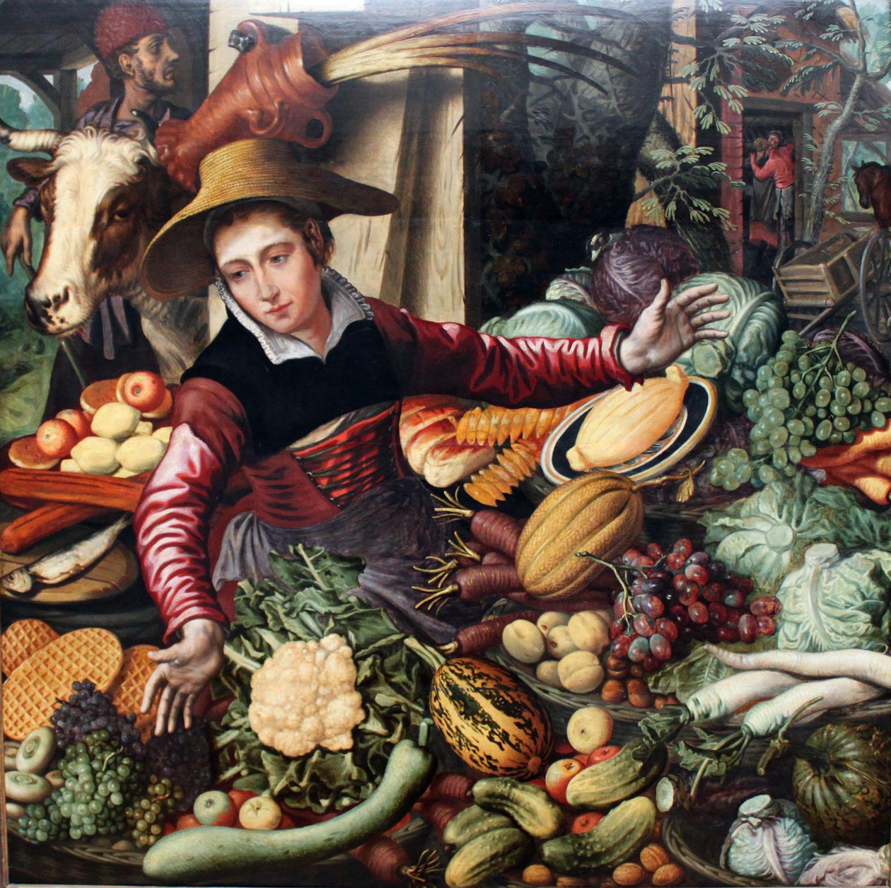 德语：蔬菜摊位上的女摊主 《卖菜人 作者 彼得·埃森（Pieter Aertsen）