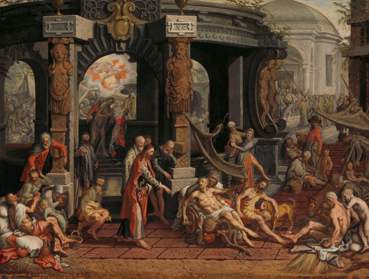 瘫子的医治，毕士大池 作者 彼得·埃森（Pieter Aertsen）