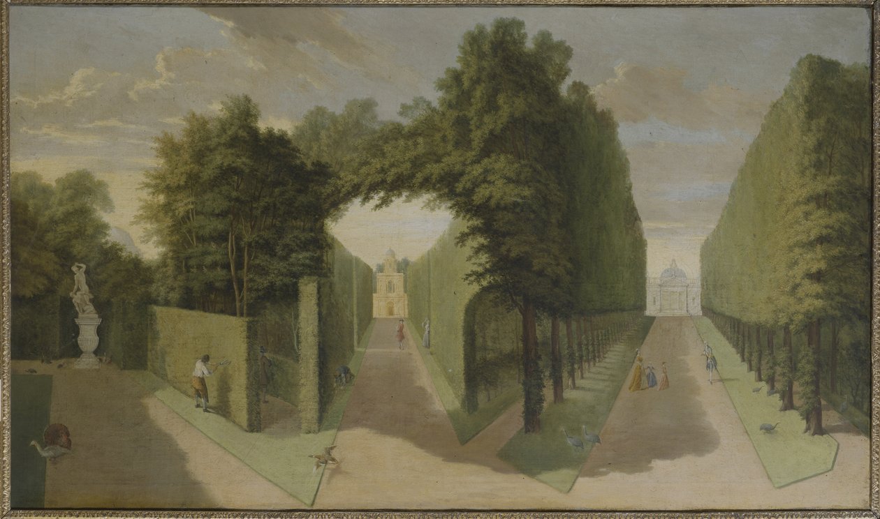 View of the Bagnio and Comed Building alleys, Chiswick Villa (oil on canvas) 作者 彼得·安德里亚斯·雷斯布雷克
