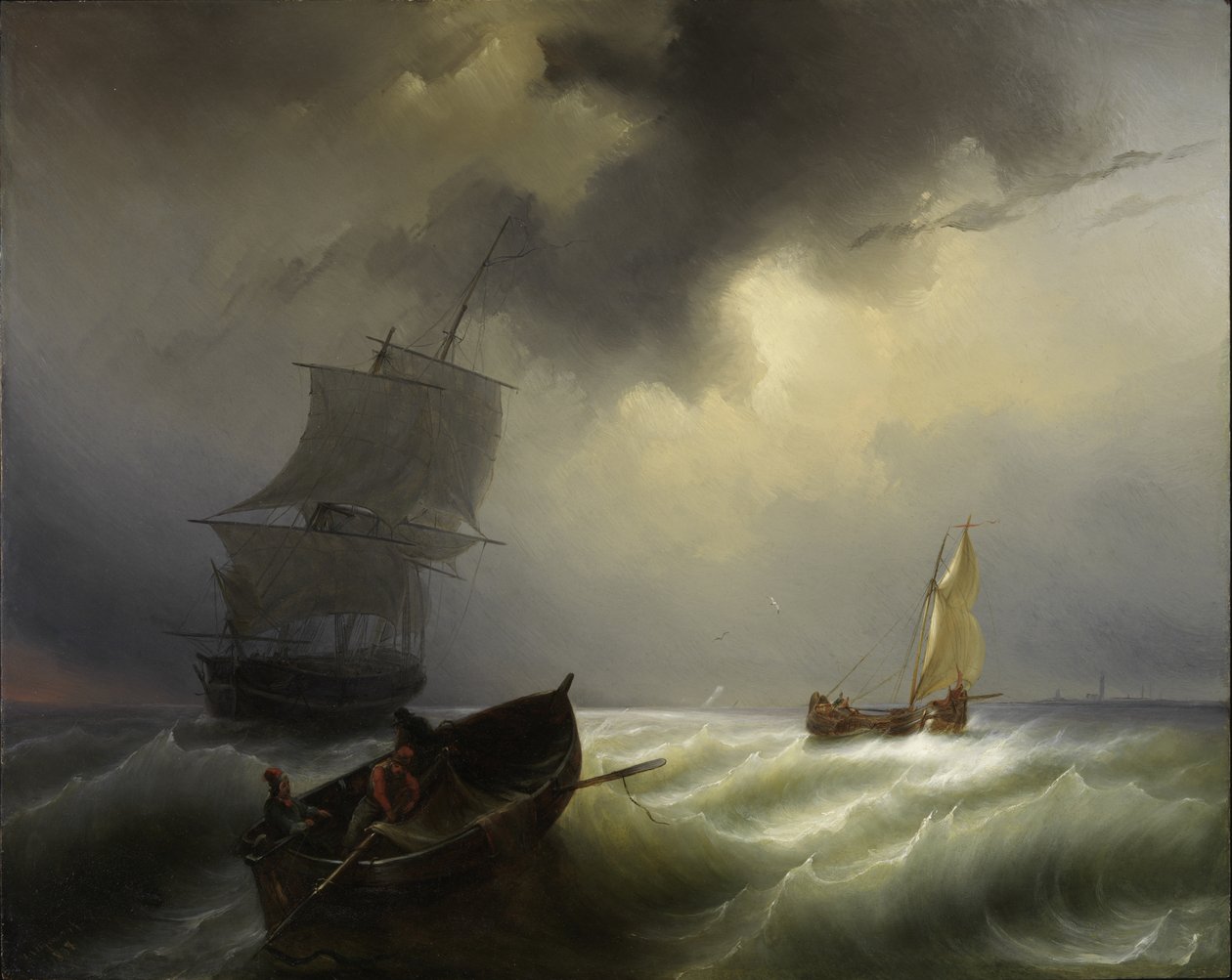 狂风中的海上航行，1838年 作者 彼得阿诺特（Pieter Arnout Djixhoorn）