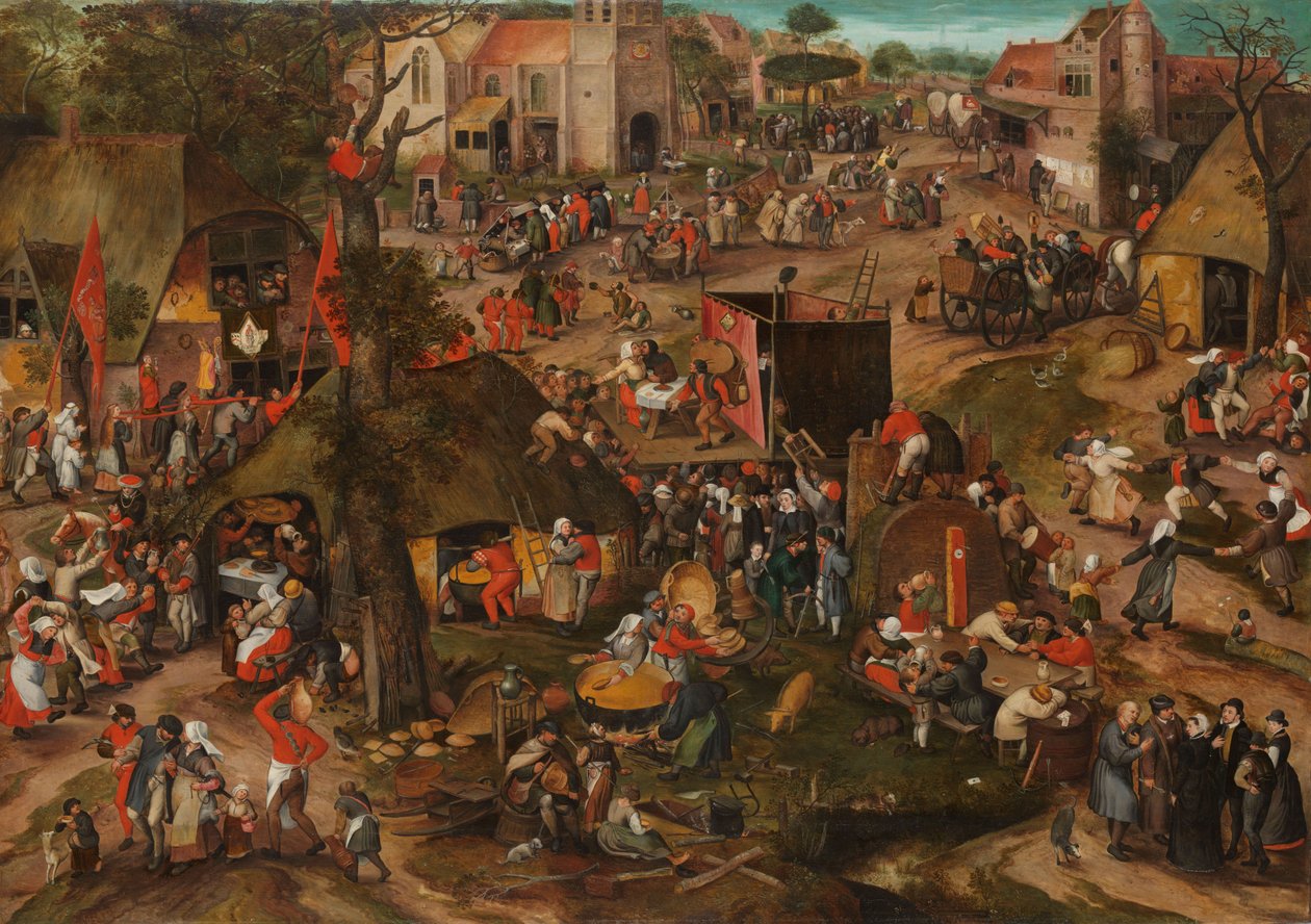 一场佛兰芒博览会，演出了一场“Plaeyerwater Cluyte”，c。 1570 作者 彼得·巴尔滕