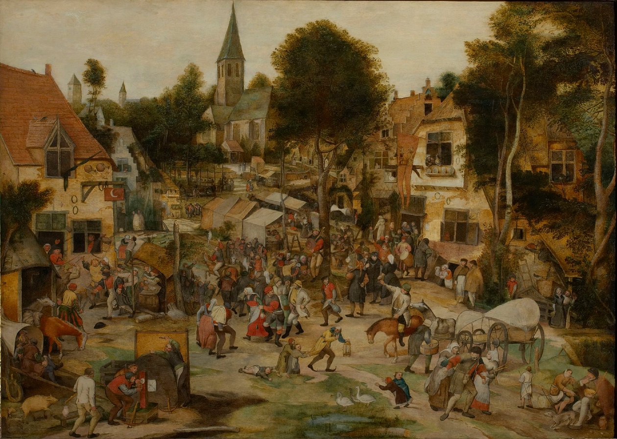 1565年之前，村里的集市Kermis。 作者 彼得·巴尔滕