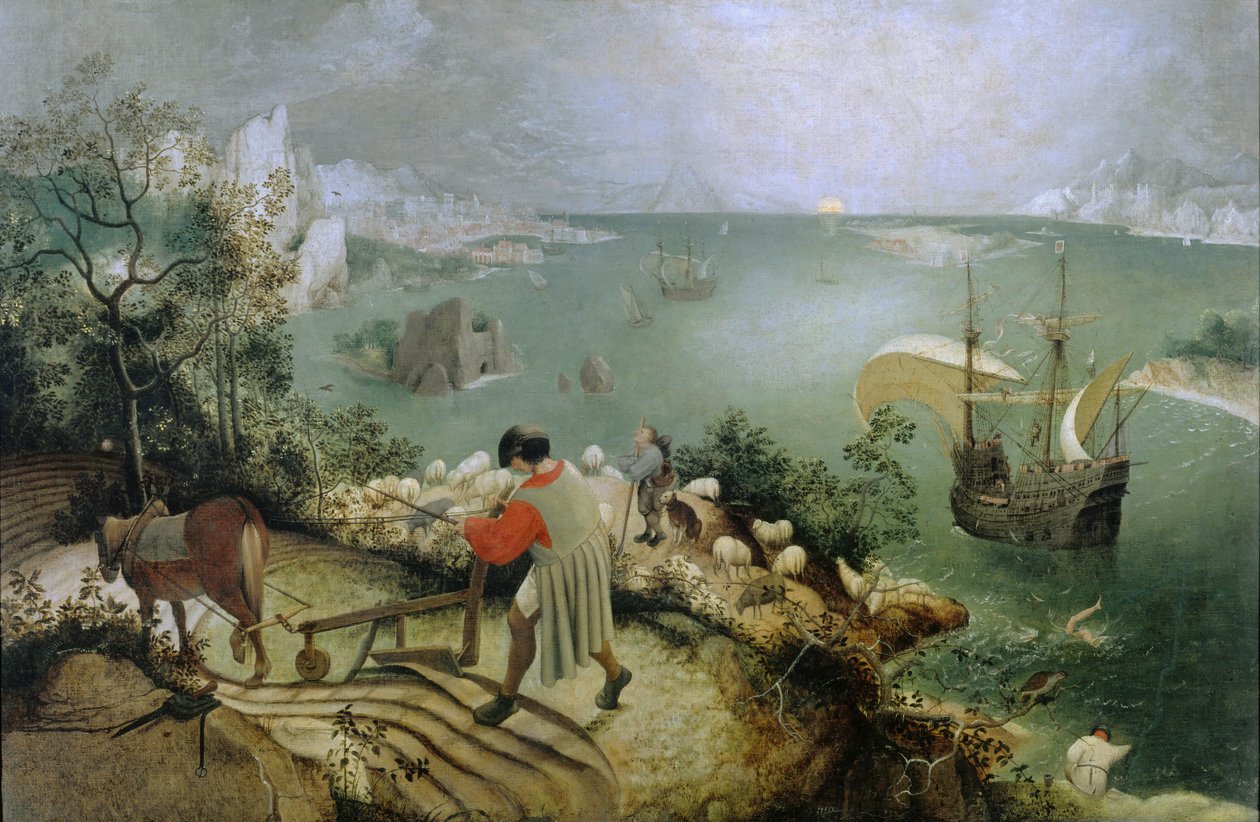 伊卡洛斯陷落的风景 作者 彼得·布鲁格（Pieter Bruegel）