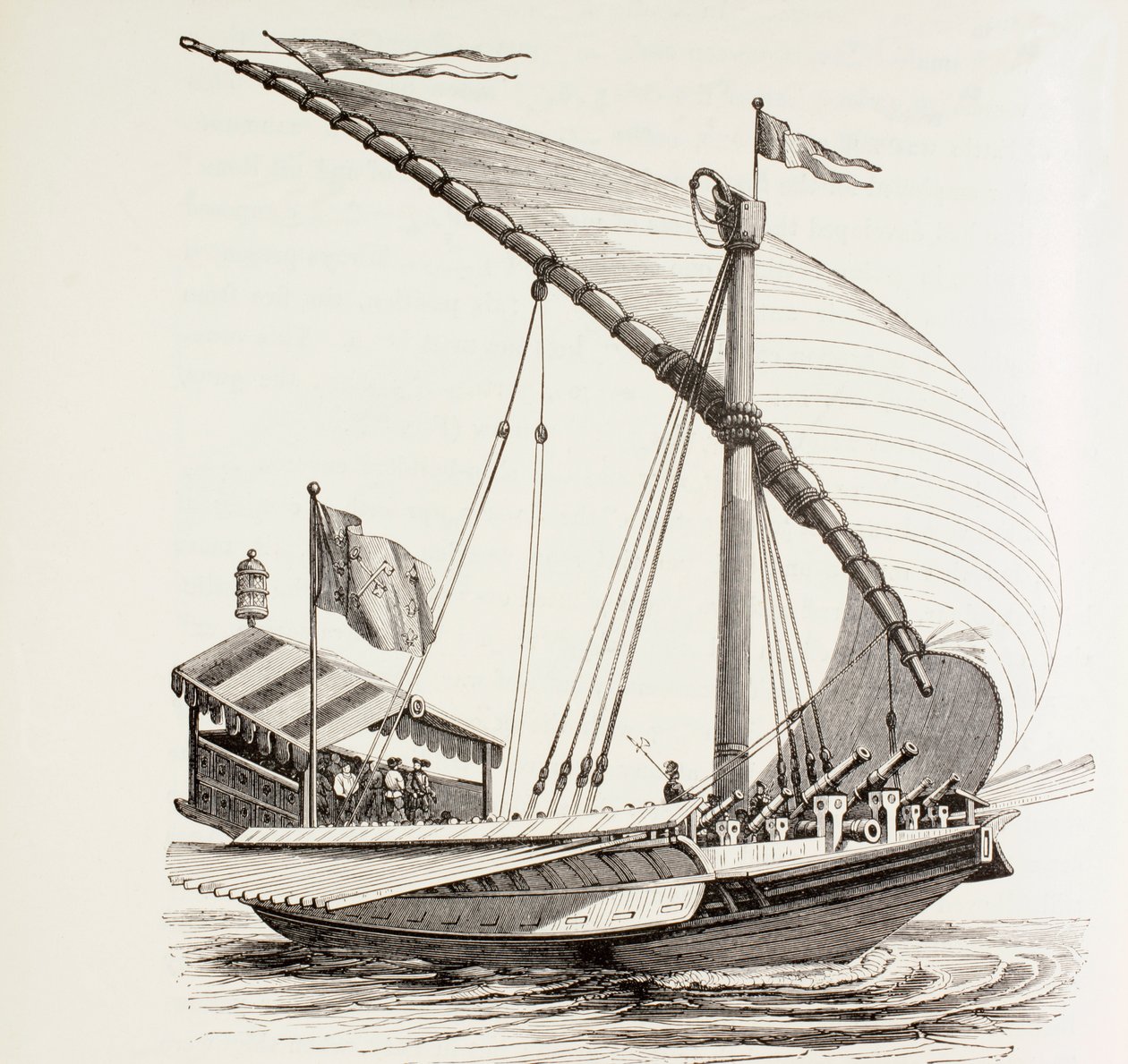 带有帆，桨和重型火炮的罗马教皇厨房，c.1808 作者 彼得·布鲁格（Pieter Bruegel）
