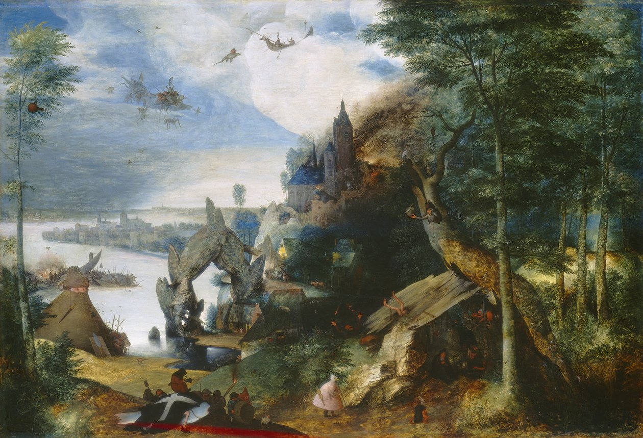 圣安东尼的诱惑，第1550-75页 作者 彼得·布鲁格（Pieter Bruegel）
