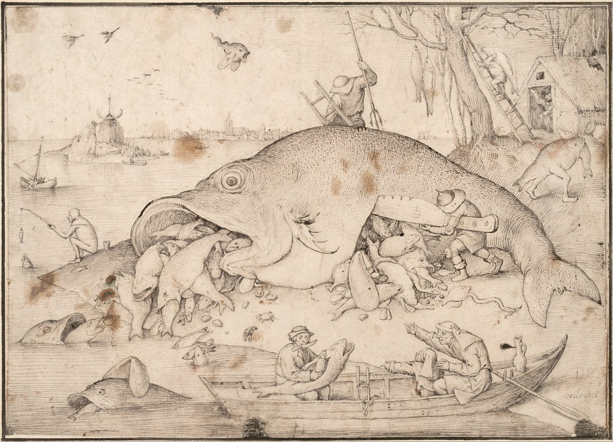 大鱼吃小鱼，1556年 作者 彼得·布鲁格（Pieter Bruegel）