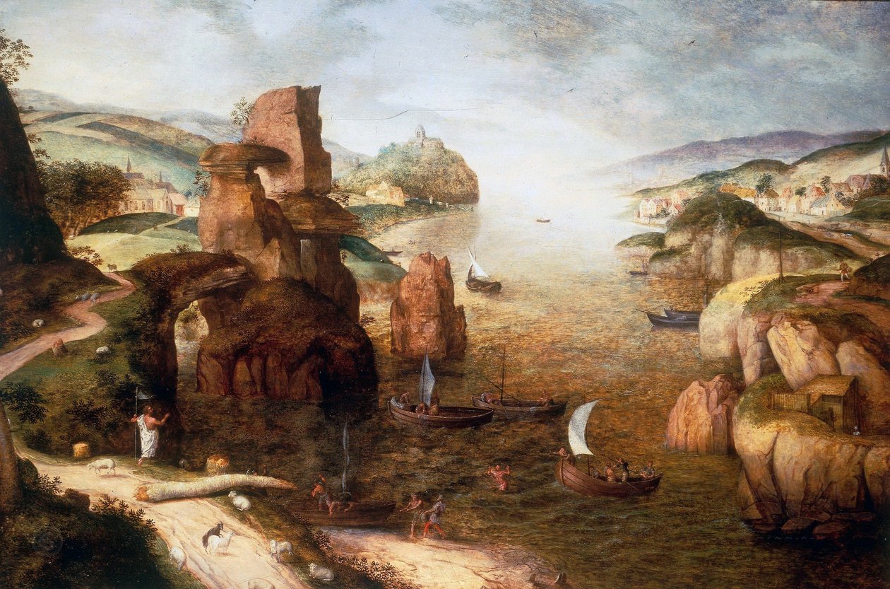 基督和使徒在加利利海 作者 彼得·布鲁格（Pieter Brueghel）