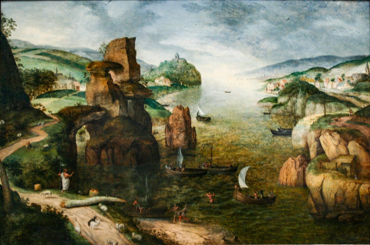 基督和使徒在加利利海 作者 彼得·布鲁格（Pieter Brueghel）