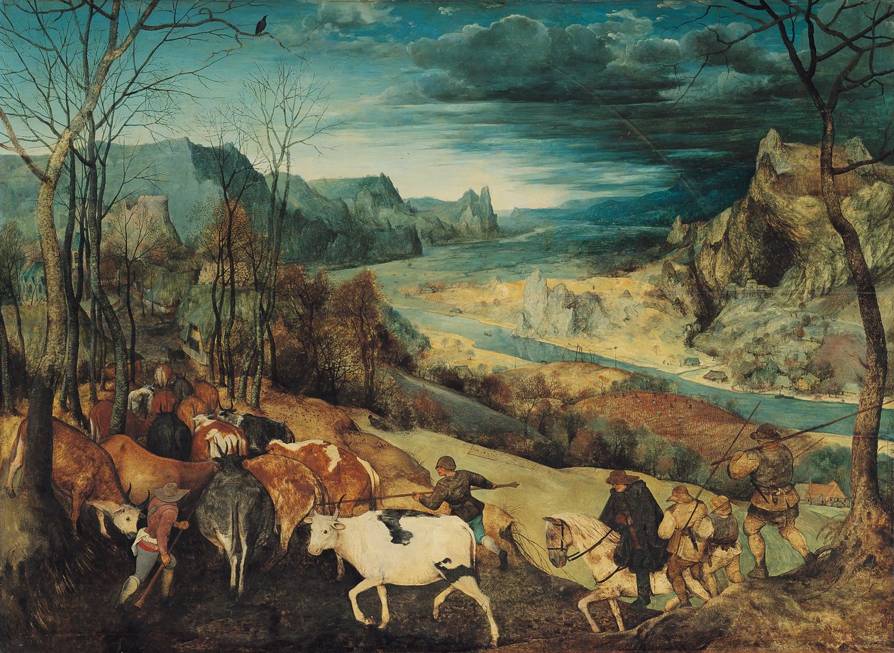 荷兰语：牛群归来





 （秋季） 作者 彼得·布鲁格（Pieter Brueghel）