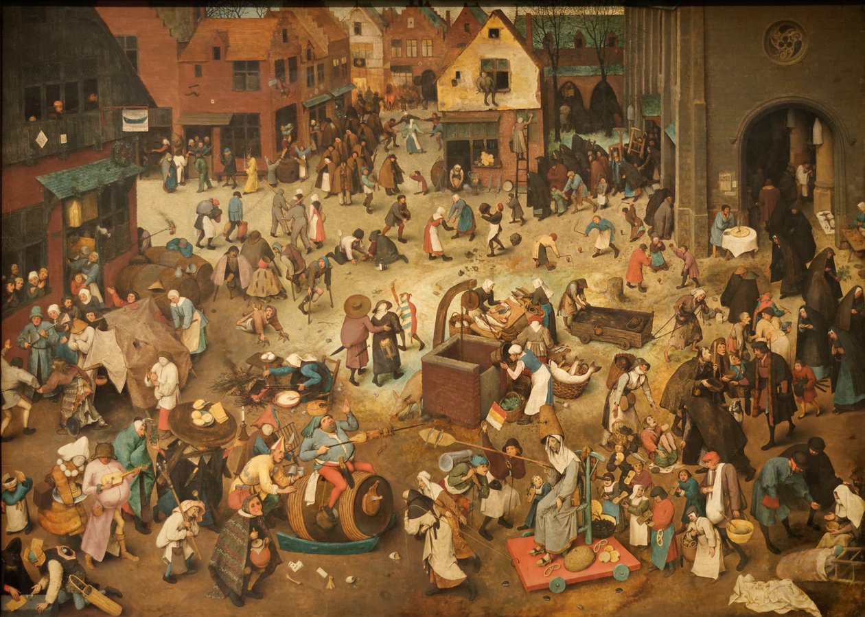 德语: Kampf zwischen Fasching und Fasten狂欢节与四旬斋之争 作者 彼得·布鲁格（Pieter Brueghel）