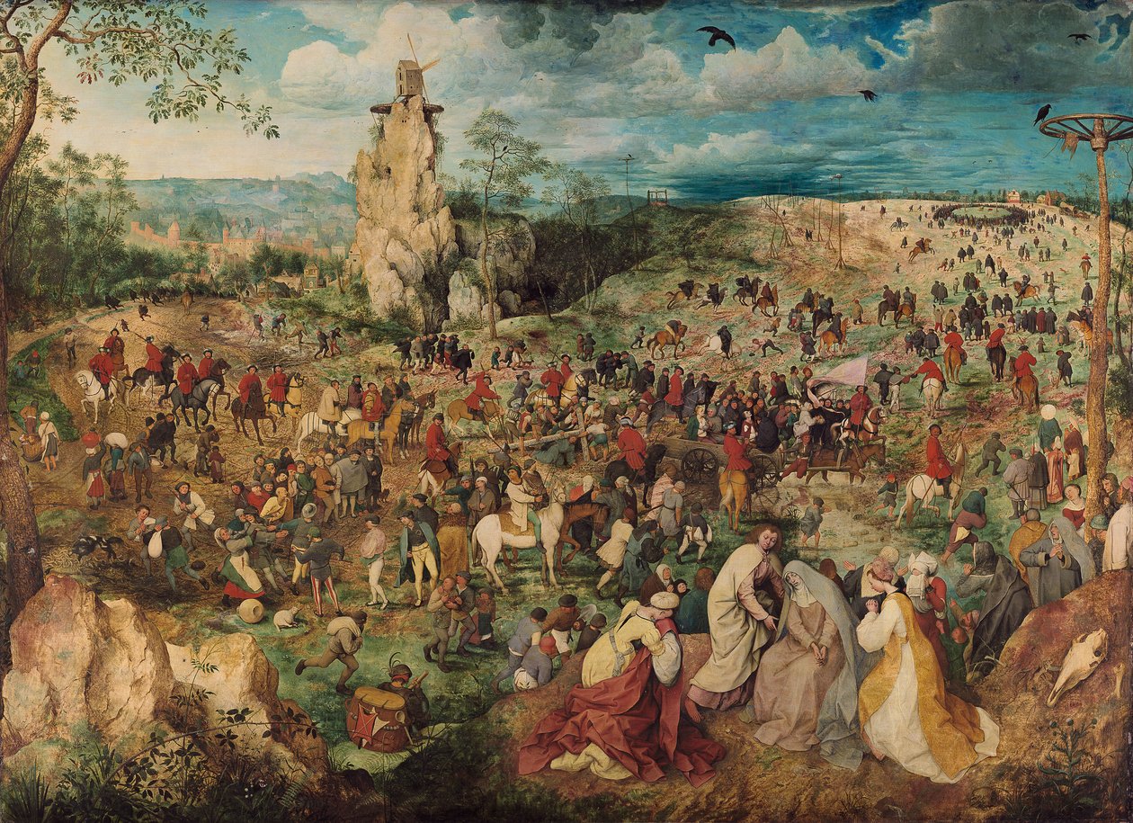 德语: Kreuztragung Christi 前往髑髅地的队伍 作者 彼得·布鲁格（Pieter Brueghel）