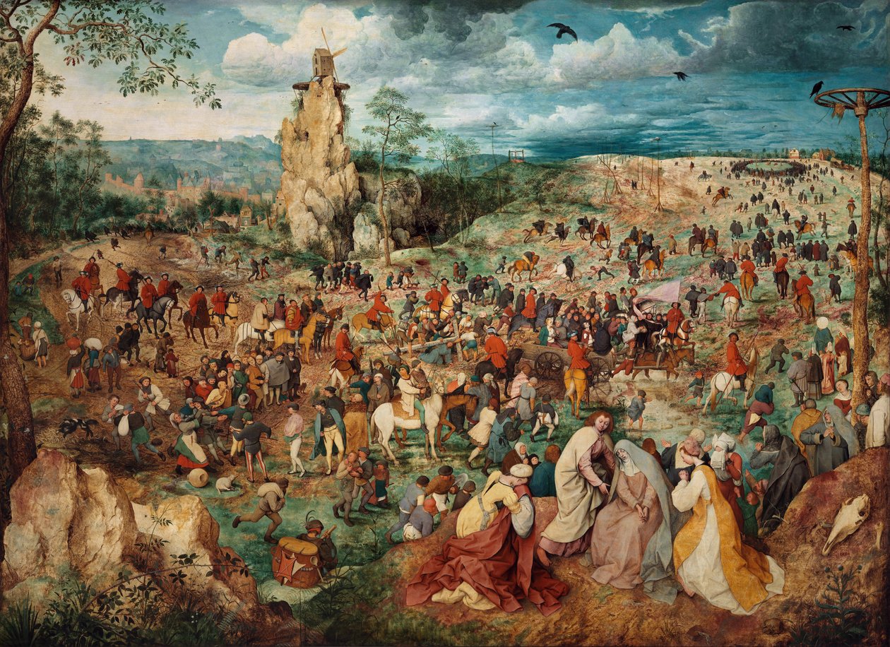 德语: Kreuztragung Christi 前往髑髅地的队伍 作者 彼得·布鲁格（Pieter Brueghel）
