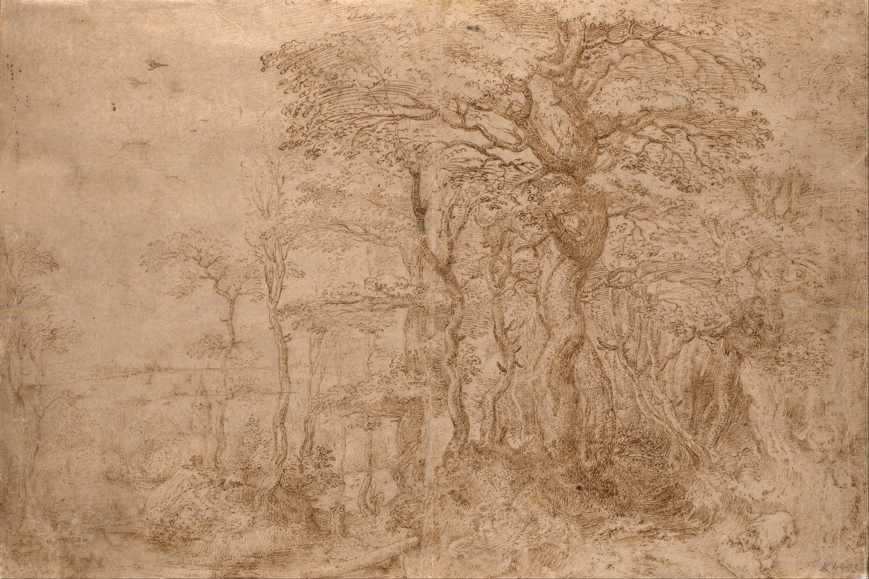 西尔万风景与五只熊 作者 彼得·布鲁格（Pieter Bruegel）