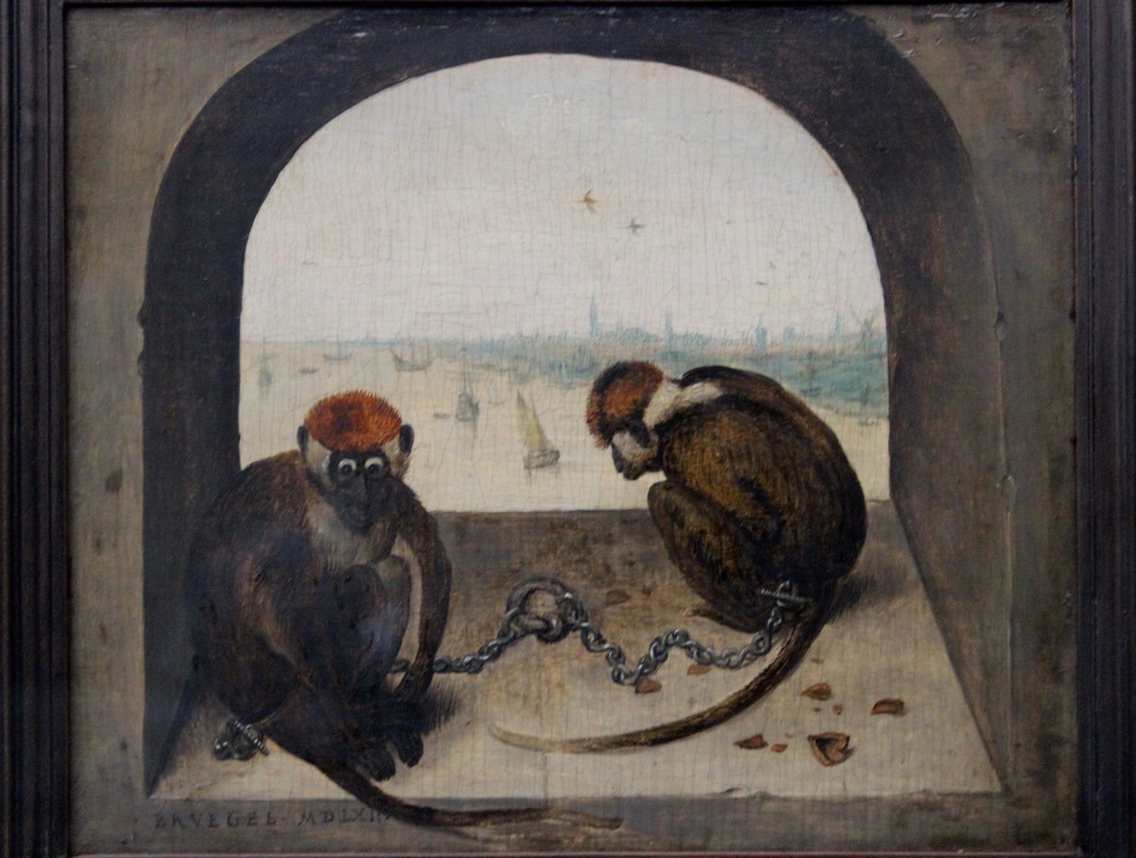 两只链猴 作者 彼得·布鲁格（Pieter Brueghel）