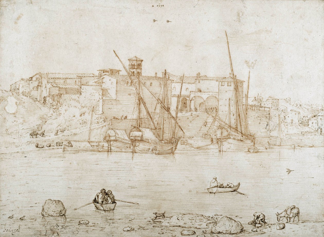 罗马里帕格兰德景观 作者 彼得·布鲁格（Pieter Brueghel）