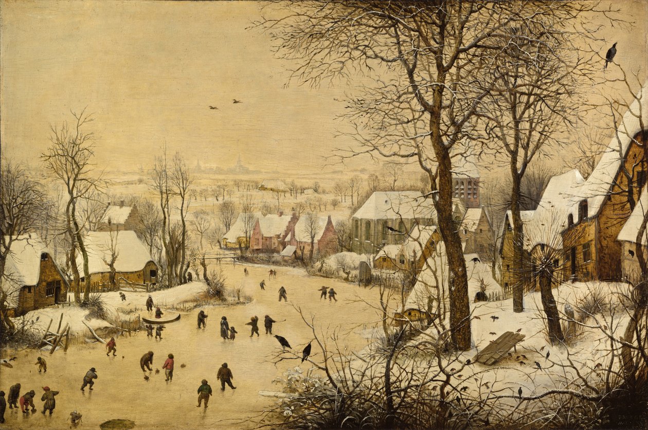 带有捕鸟器的冬季景观 作者 彼得·布鲁格（Pieter Brueghel）