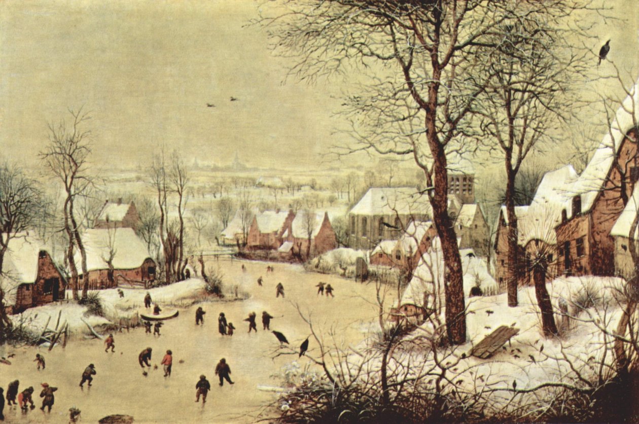 带有捕鸟器的冬季景观 作者 彼得·布鲁格（Pieter Brueghel）