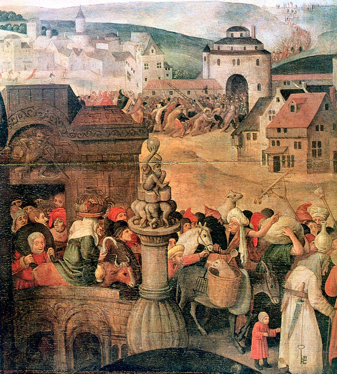 基督从圣殿的细节上驱使商人，c1584-1638 作者 彼得·布鲁格（Pieter Brueghel）