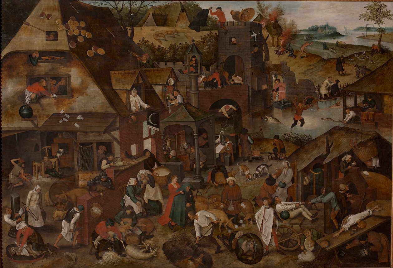 佛兰德人的谚语，1607年。 作者 彼得·布鲁格（Pieter Brueghel）