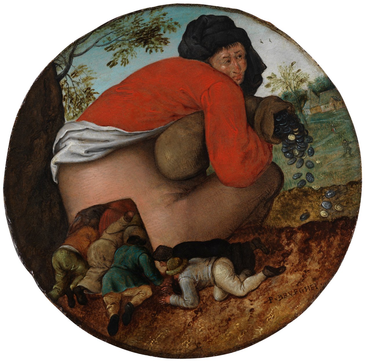 拎钱袋的人和奉承者 作者 彼得·布鲁格（Pieter Brueghel）