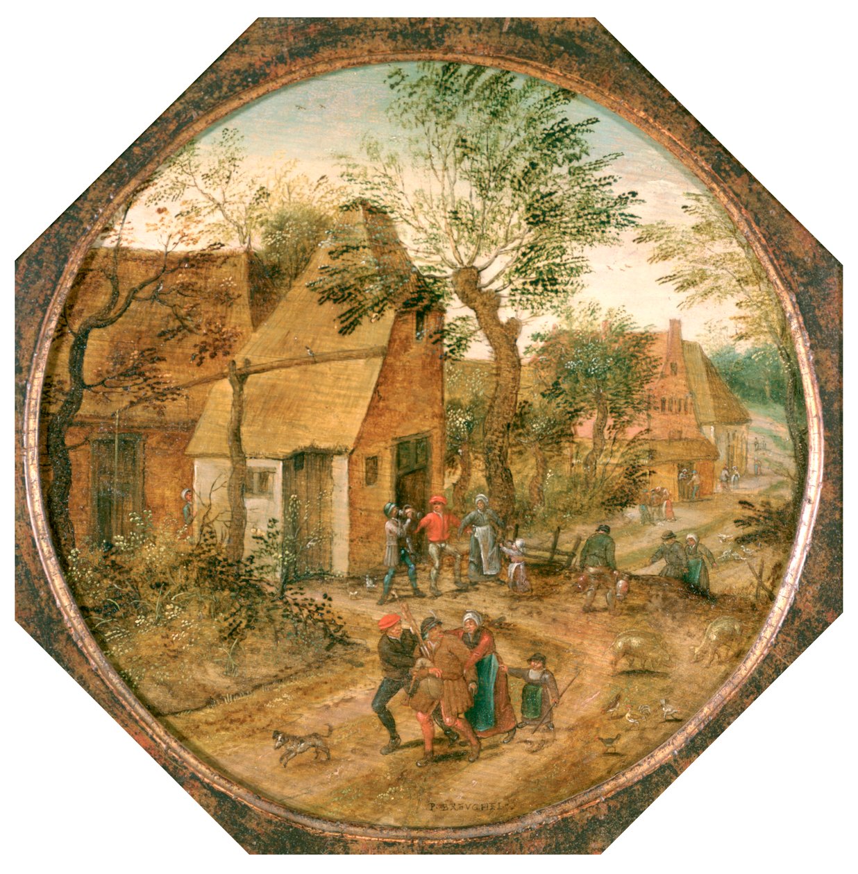通过村庄，c1584-1637 作者 彼得·布鲁格（Pieter Brueghel）