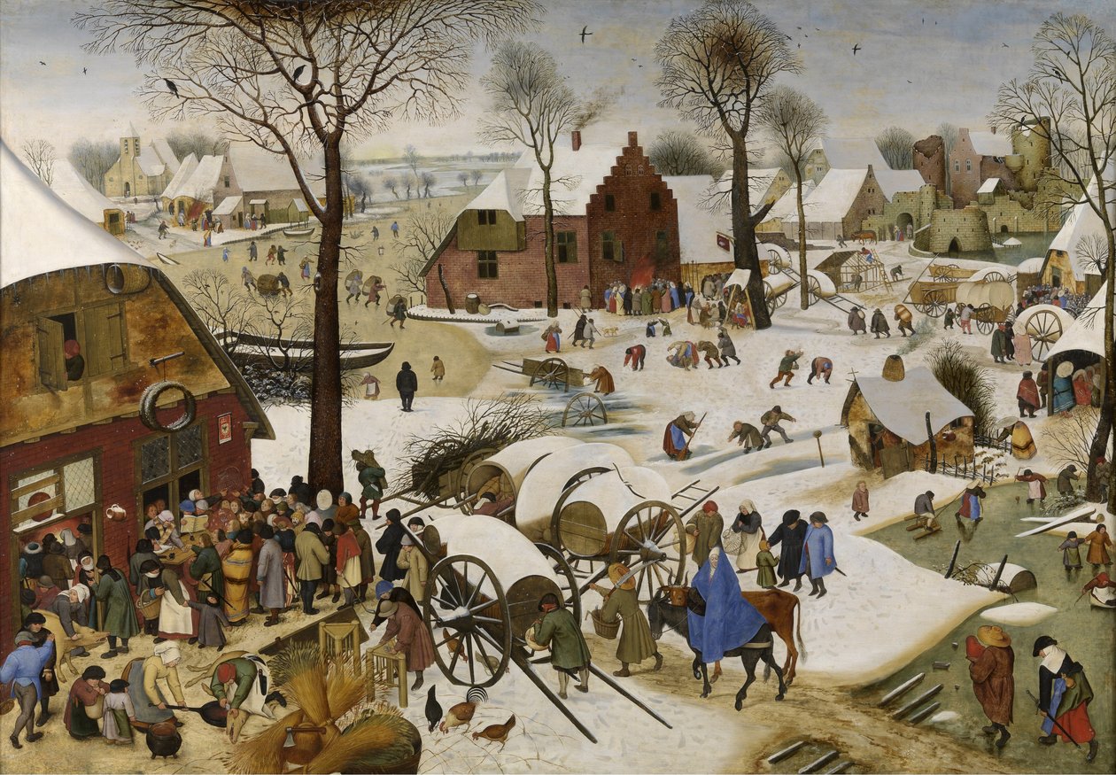 伯利恒人口普查伯利恒编号，17 cen的前三分之一。 作者 彼得·布鲁格（Pieter Brueghel）