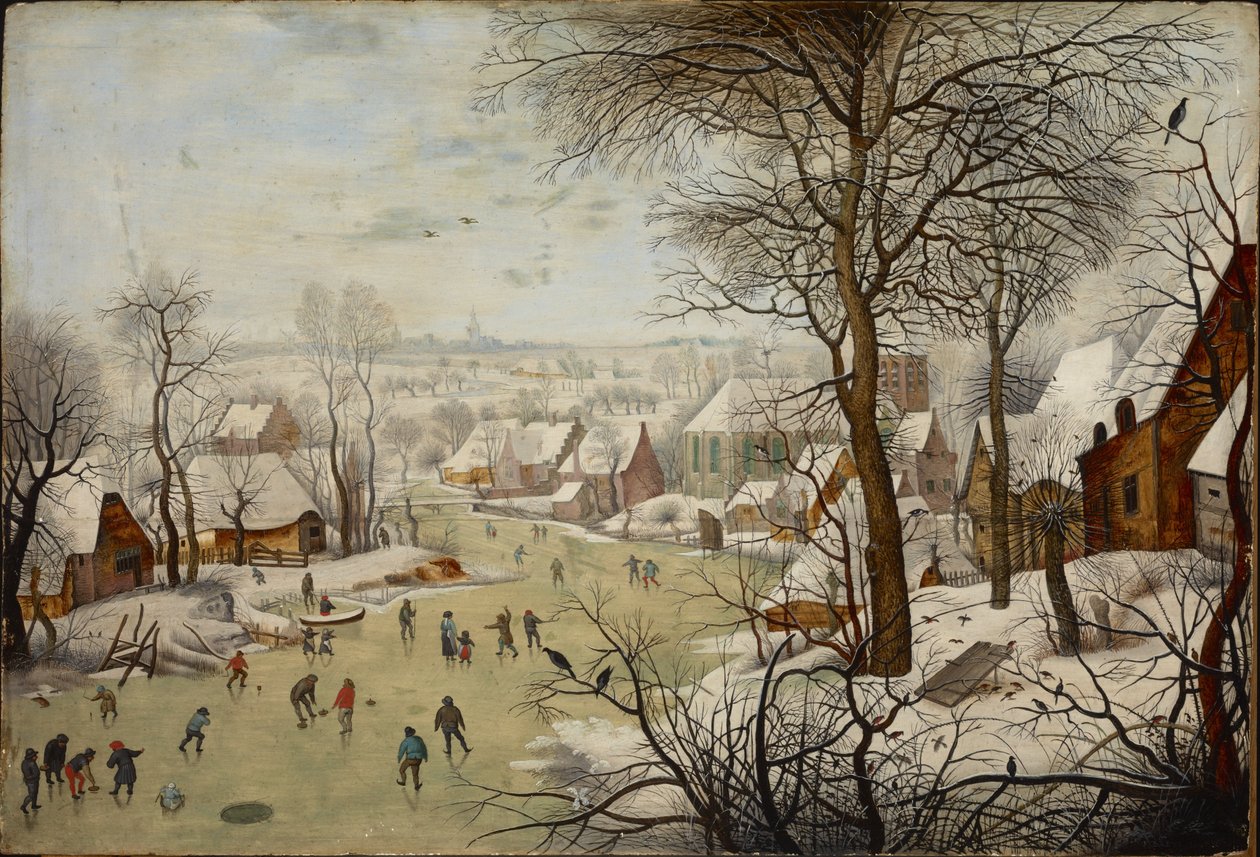 带有捕鸟器的冬季景观 作者 彼得·布鲁格（Pieter Brueghel）