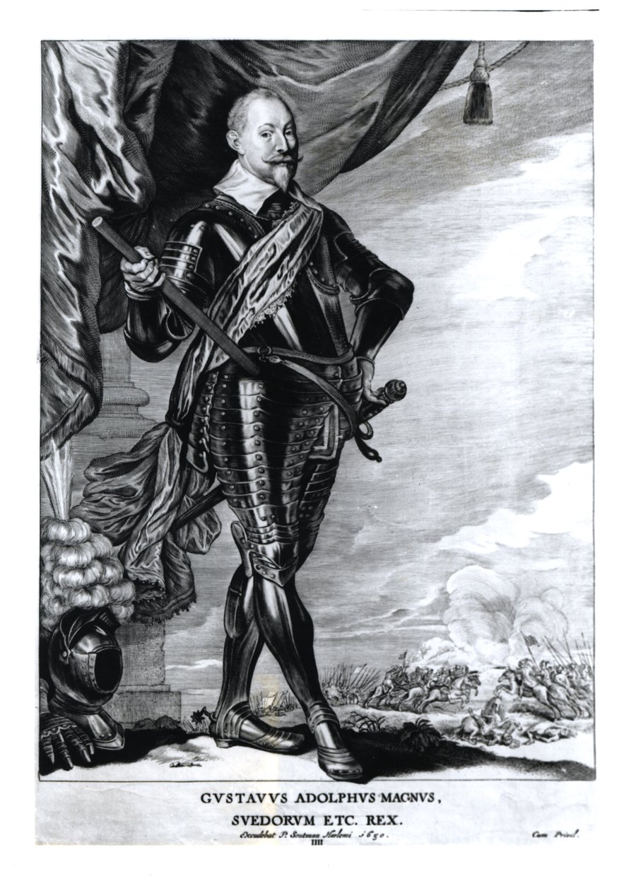 Gustavus Adolphus伟大的画像，瑞典国王（1592-1632），1650年 作者 彼得·克拉斯·索特曼