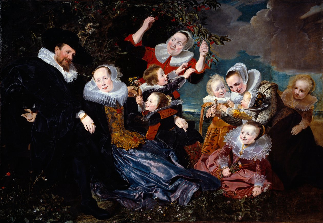 Paulus Van Beresteyn (1588-1636) 与他的妻子、六个孩子和两个少女的肖像 Pieter Soutman (1590-1657) 1630 年作画。 1,67x2,41 m 作者 彼得·克拉斯·索特曼