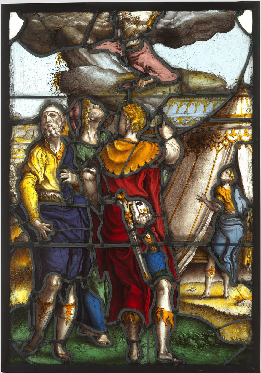 钻石描绘西奈山上的摩西 作者 Pieter Coecke van Aelst (I) (圈子)