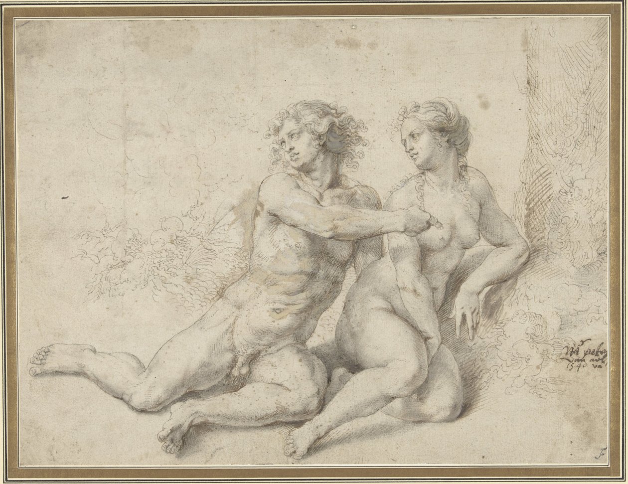 堕入罪孽，亚当和夏娃 作者 Pieter Coecke van Aelst (一)