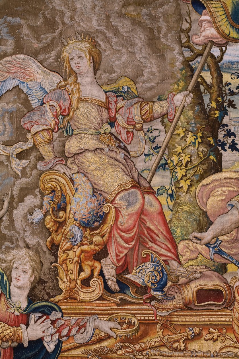 佛兰德挂毯七宗罪系列虚荣（骄傲）。漫画家 Pieter Coecke van Aelst。布鲁塞尔工作室。约 1542-1544 年。 作者 彼得·科克·范·阿尔斯特