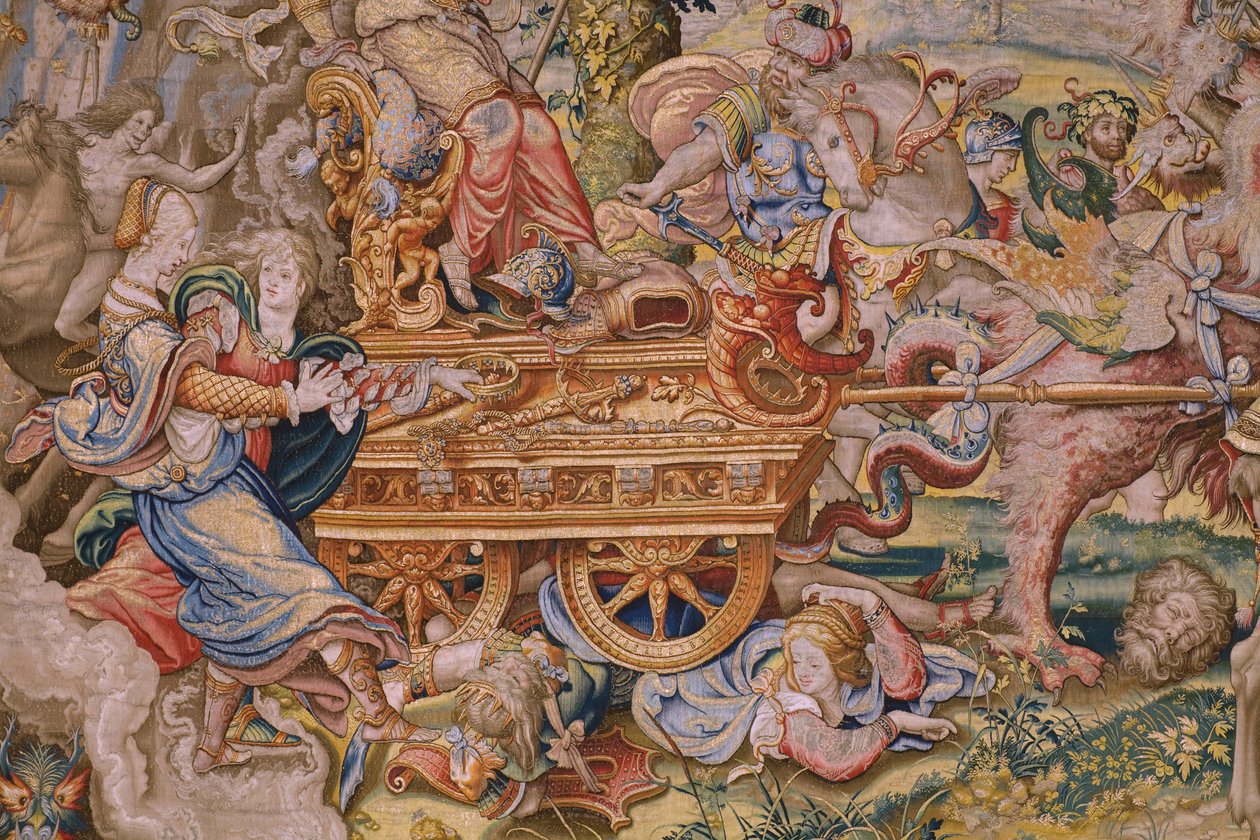 佛兰德挂毯七宗罪系列虚荣（骄傲）。漫画家 Pieter Coecke van Aelst。布鲁塞尔工作室。约 1542-1544 年。 作者 彼得·科克·范·阿尔斯特