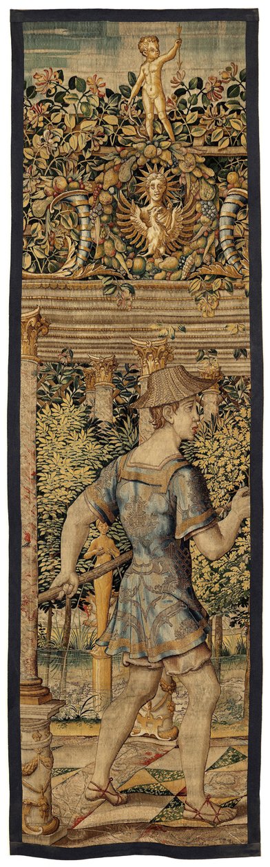 Vertumnus 和 Pomona：Vertumnus 变成渔夫，约 1550 年（黄金、羊毛和丝绸） 作者 彼得·科克·范·阿尔斯特