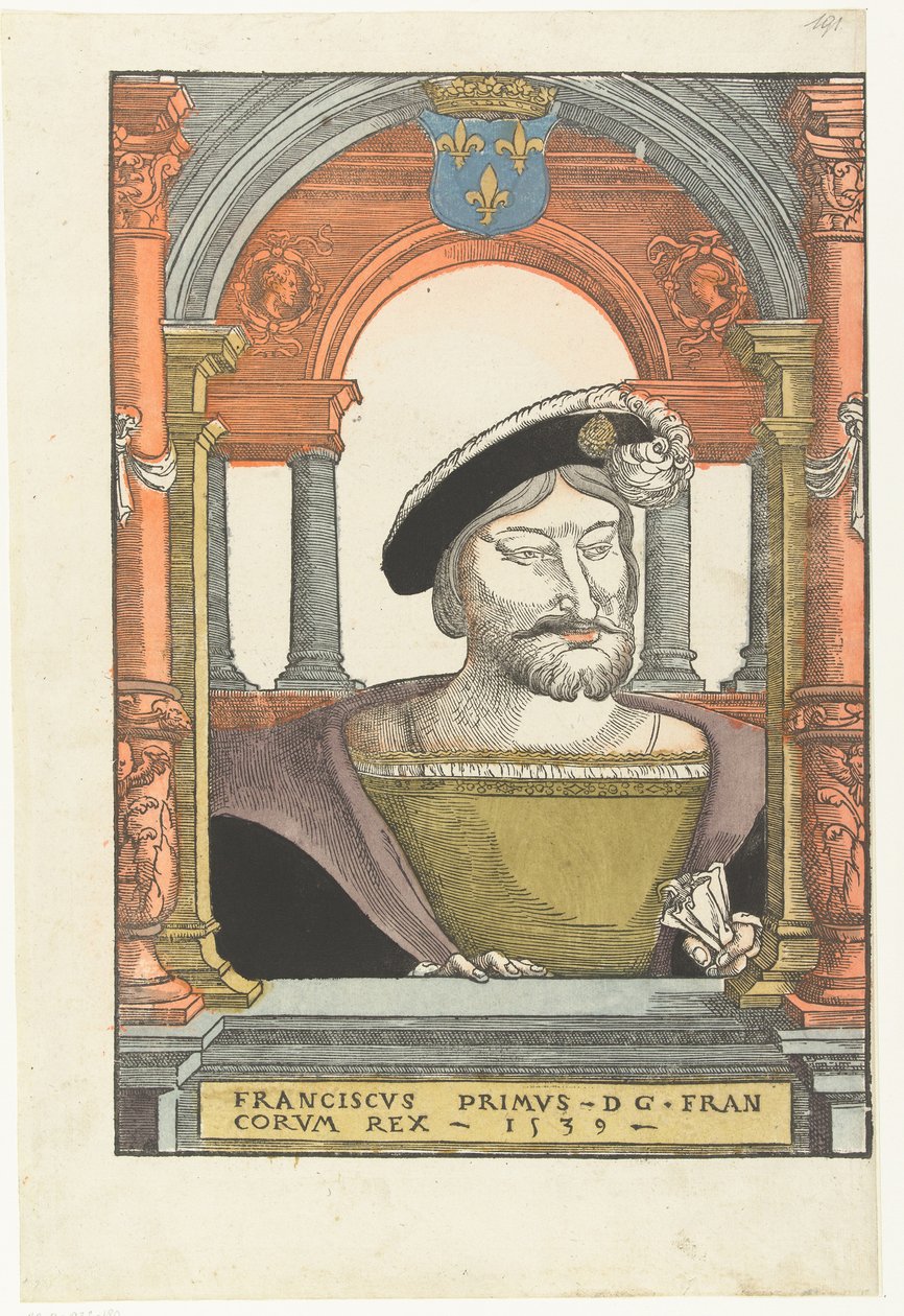法兰西斯一世肖像1494-1547，法国国王，布列塔尼公爵，普罗旺斯伯爵，1539年 作者 彼得·科克·范·阿尔斯特