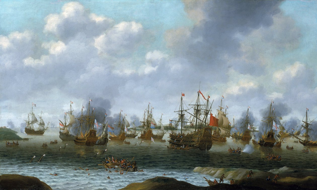 荷兰人突袭麦德韦河（英格兰），1667 年 6 月 作者 彼得·科内利斯·范·索斯特