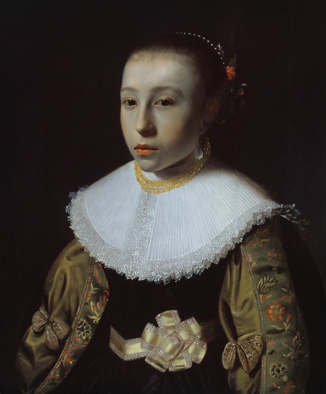 一个年轻女孩的画像，163335。 作者 彼得·杜波迪厄