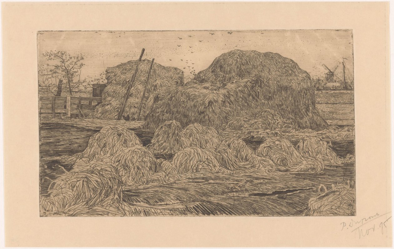 田野中的干草堆 作者 Pieter Dupont（艺术家签名）