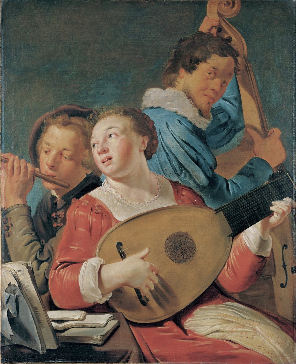 Musiciens - Peinture de Pieter Fransz de Grebber (vers 1600-1653), huile sur toile, vers 1623, 91x73,7 cm - Musicians, Oil on canvas by Pieter Fransz de Grebber - Museo de Bellas Artes de Bilbao 作者 彼得·弗朗斯（Pieter Fransz）。德·格里伯