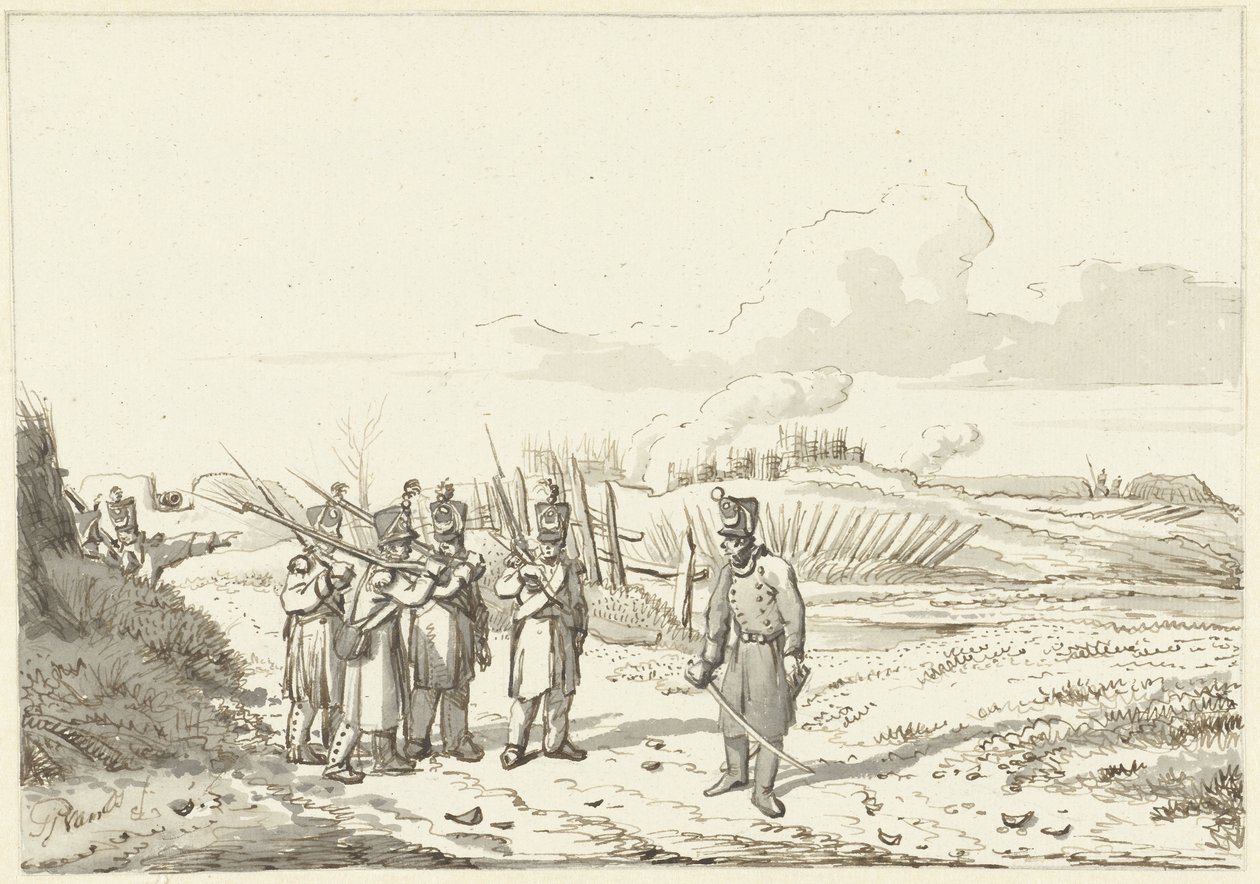 循环巡逻，1813-1814 年 作者 Pieter Gerardus van Os（艺术家签名）