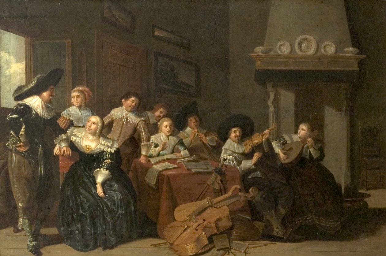 音乐派对（木板油画） 作者 Pieter Jacobsz (attr.to) Codde