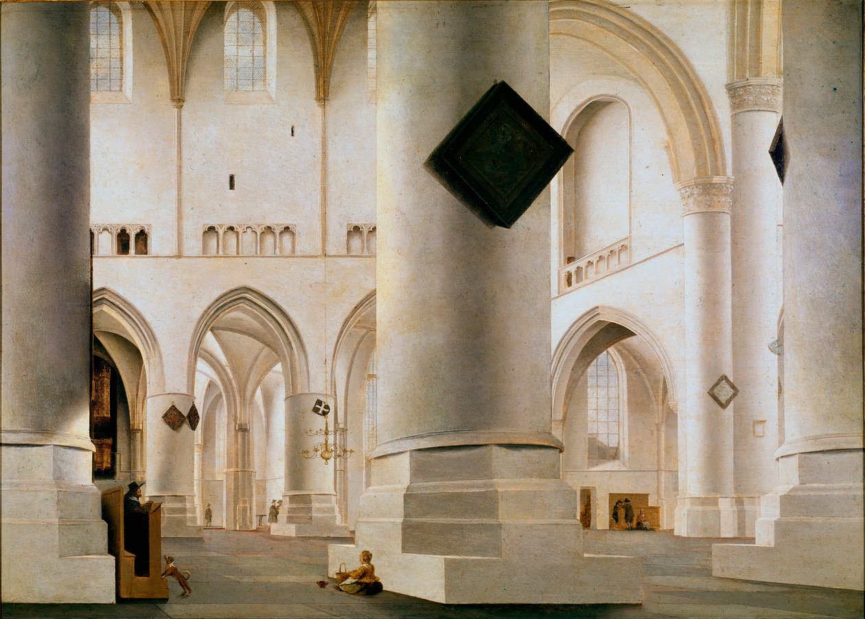 哈勒姆大教堂的内部绘画 Pieter Saenredam (1597-1665) (ec.holl.) 1636-1637 Sun。 59x81 厘米伦敦，国家美术馆 作者 彼得·詹斯·塞伦丹（Pieter Jansz Saenredam）