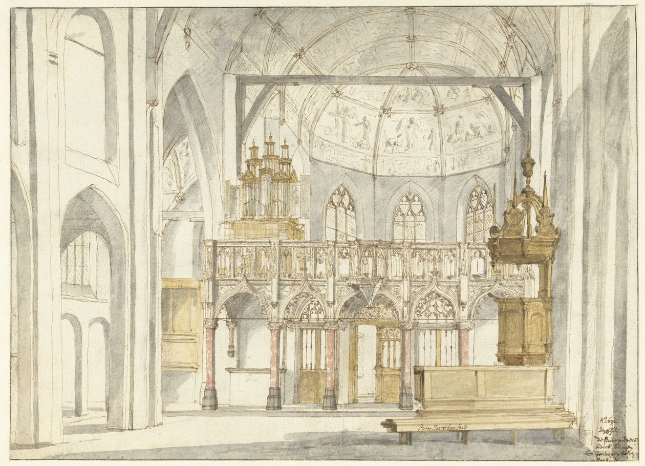 塞尔托亨博斯 Sint-Petruskerk 合唱团景观 作者 彼得·詹斯·塞伦丹（Pieter Jansz Saenredam）