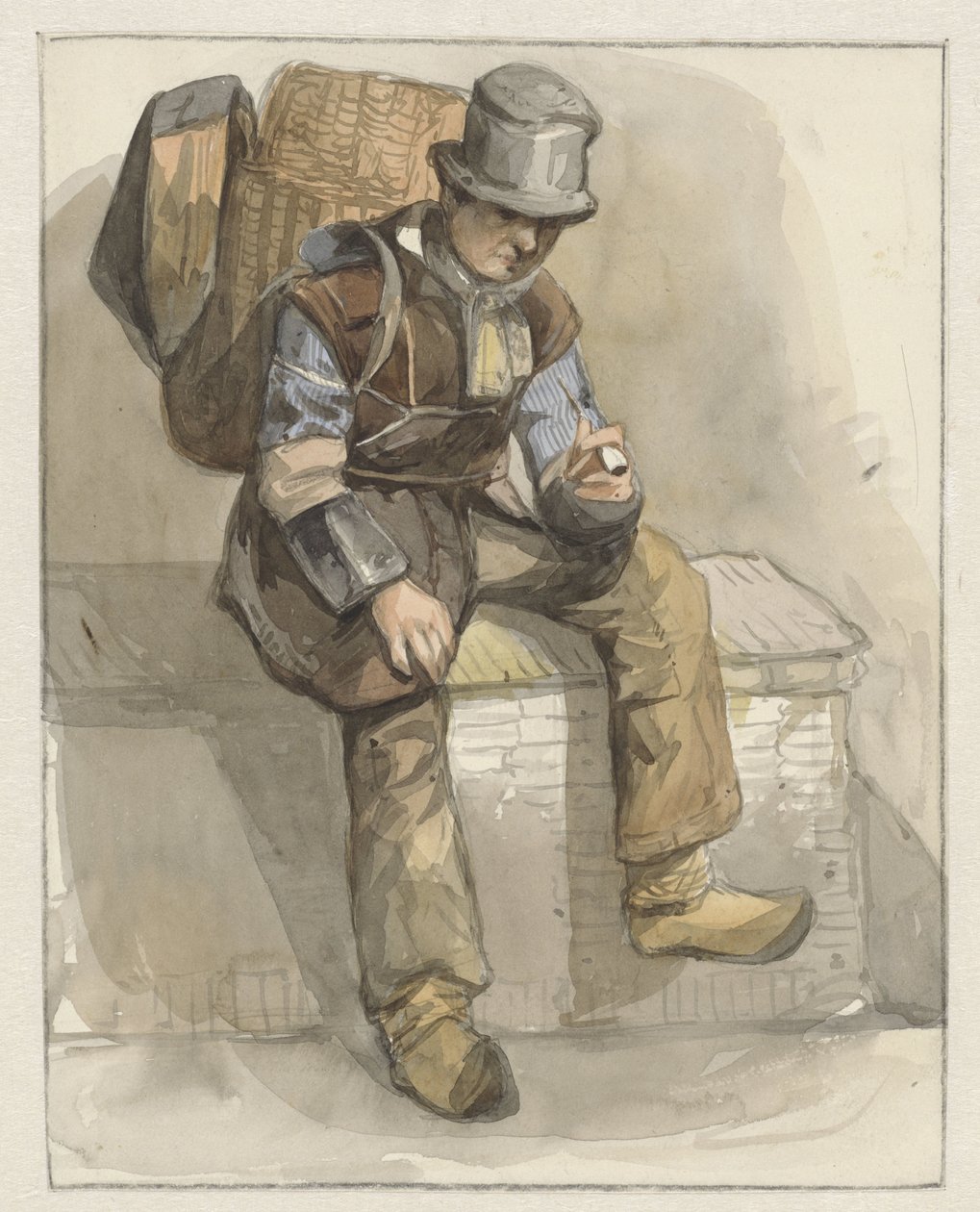 坐着的小贩 作者 Pieter Marinus van de Laar（归属于）