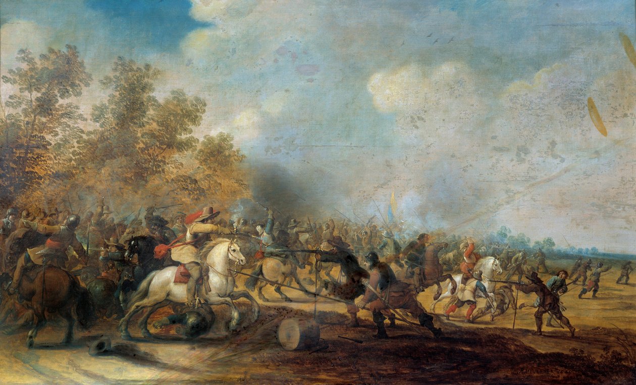 Pieter Meulener (1602-1654) 的骑兵冲锋画 作者 彼得·穆勒纳