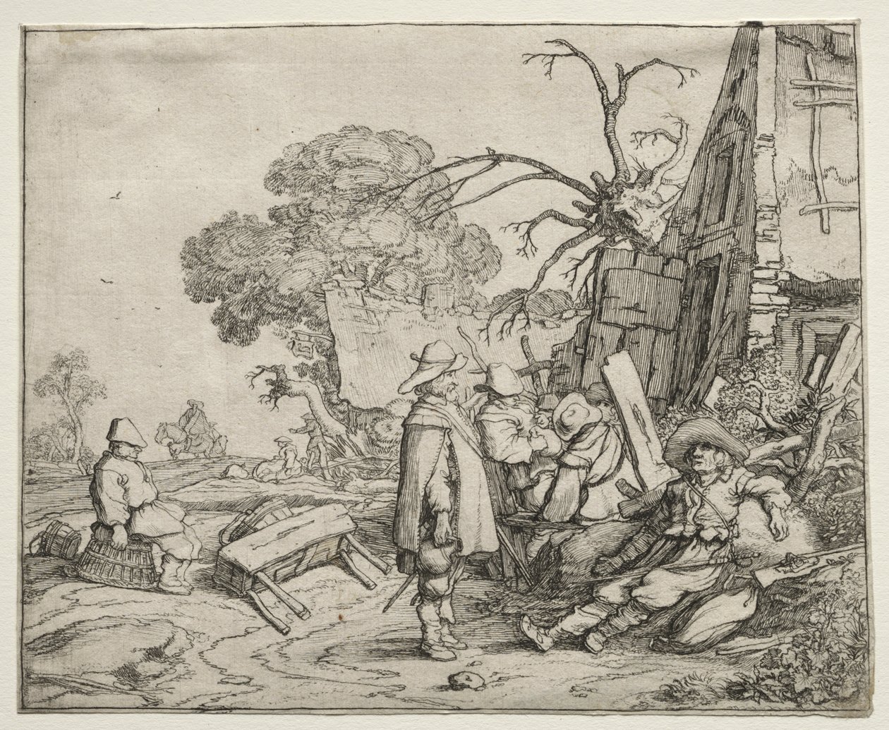 与士兵的风景，1626年。 作者 彼得·莫林