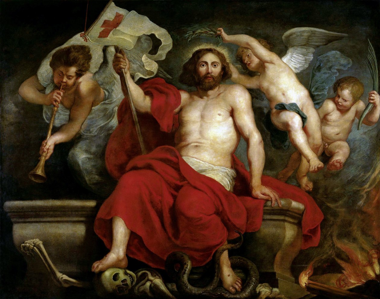 基督战胜了罪恶和死亡，约1615-1620。 作者 彼得·保罗·鲁本斯